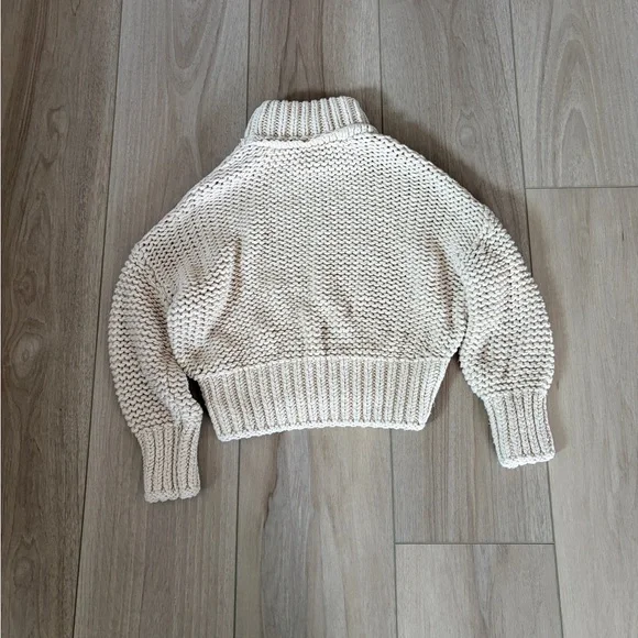 Free People My Only Sunshine Sweater Womens Sz XS Cream Chunky Knit Mock Neck - Picture 5 of 7
